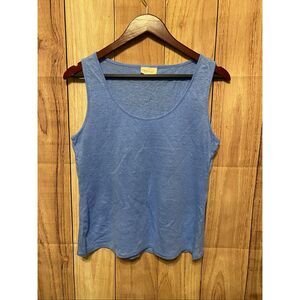 Poetry size 10 100% linen tank top blue